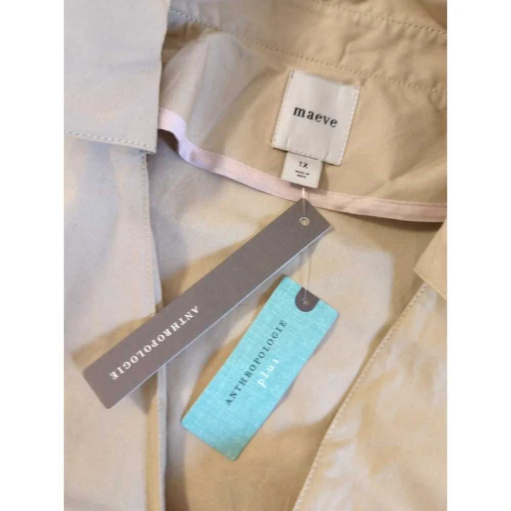 New Anthropologie Plus Maeve Midi Maxi Dress XL Button Up Sleeveless Minimalist - Picture 3 of 12
